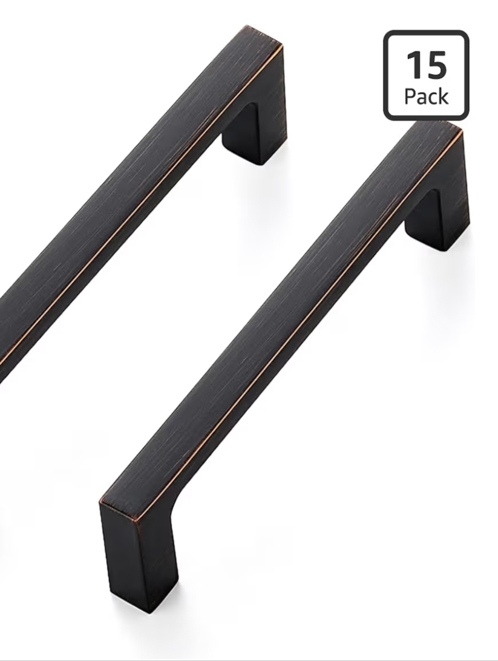 Ravinte 15 Pack Solid 4 Inch Kitchen Square Cabinet Handles Oil-Rubbed Bronze Dr
